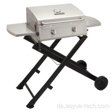 Outdoor 2 Brenner Tragbarer Grill mit Trolley